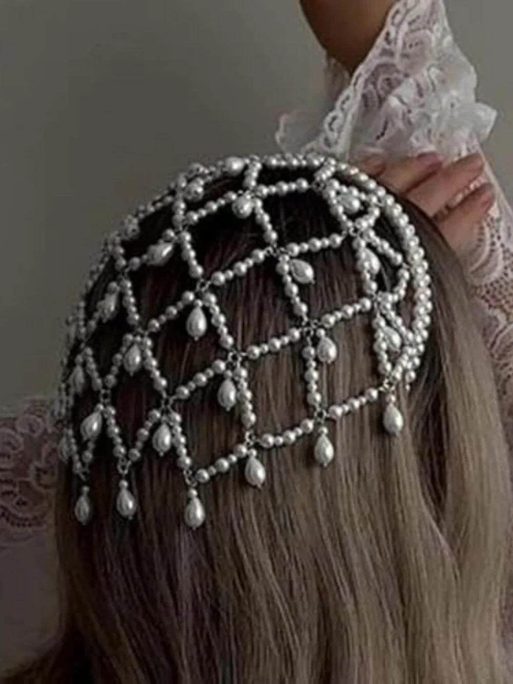 Gold Pearl Fairy Headpiece Head Chain Flapper 1920s Gatsby Party Women Hair